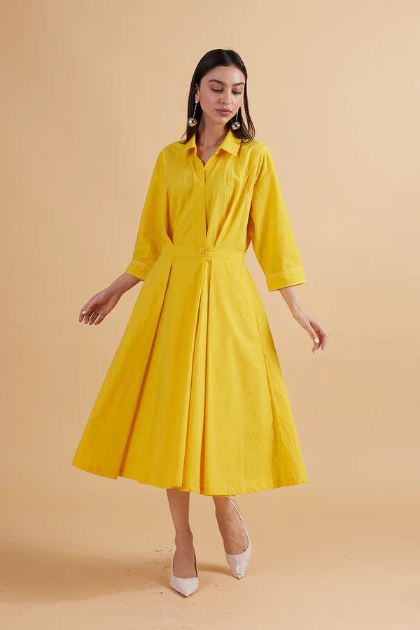 Eleanor Solid Dress yellow