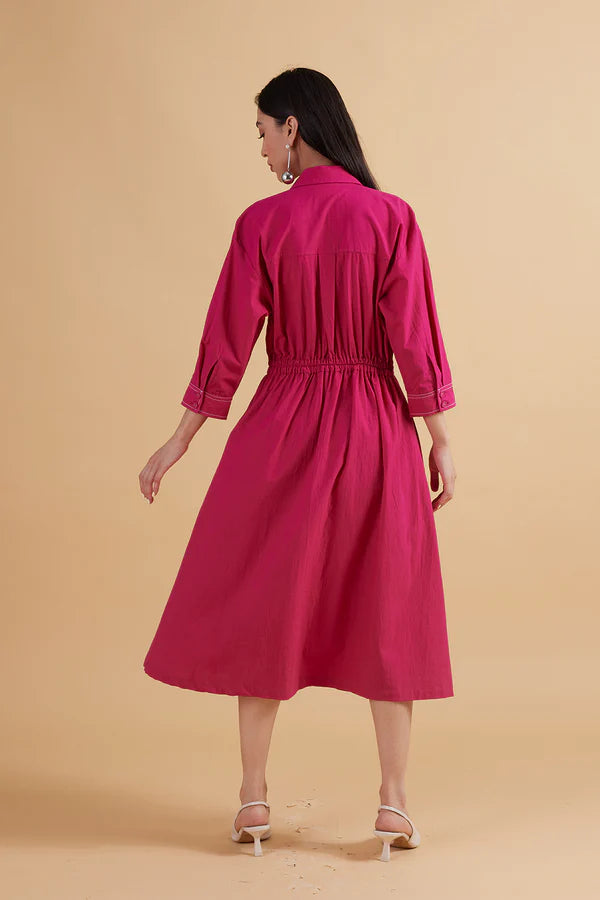 Eleanor Solid Dress Pink