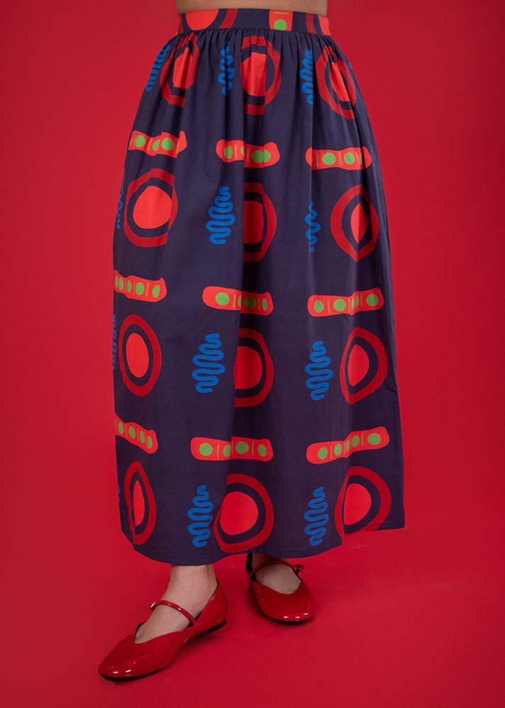 A Model Wearing Multicolor Cotton Luna Skirt, curated by Only Ethikal