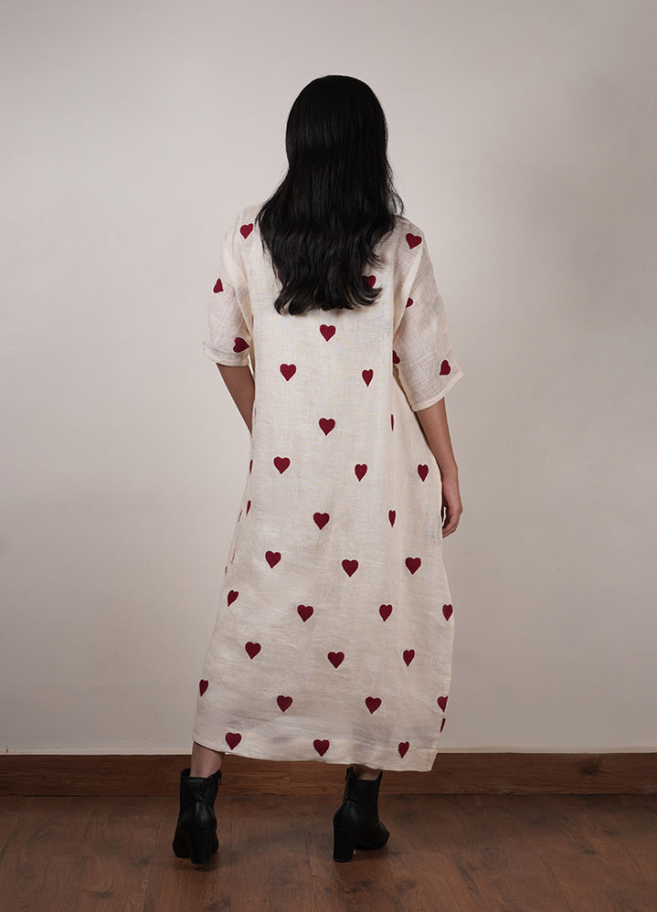 Mati Heart Dress-Oatmeal