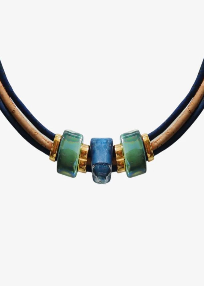 Northern Lights Cork Necklace In Porcelain Ceramic