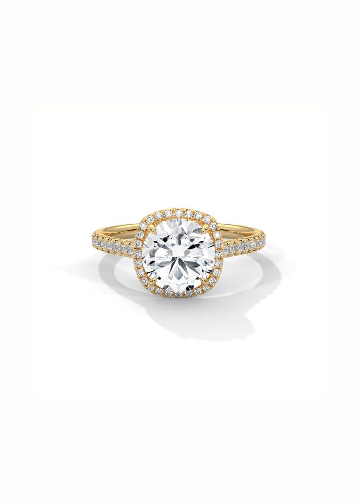 Product image of Yellow Gold, White Gold, Rose Gold 18K gold ring  with Ethically Lab Grown Diamonds Round Solitaire Ring With 50 Diamonds-Cat0105, curated by Only Ethikal