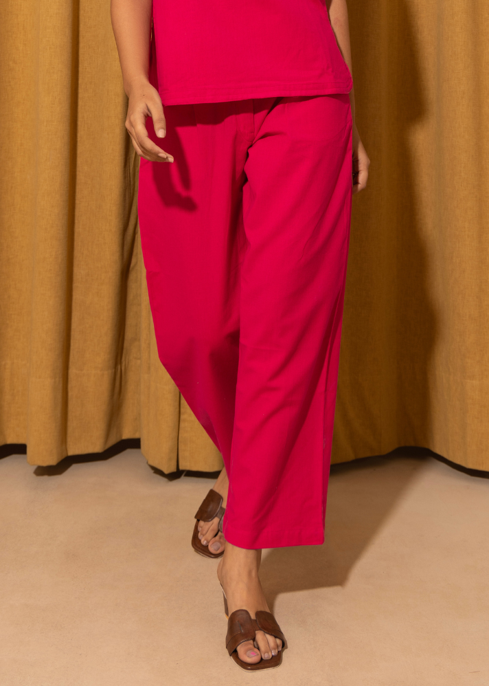 A Model Wearing Pink Organic Cotton Canyon Pants Pink, curated by Only Ethikal