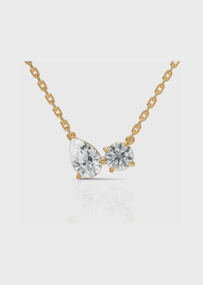 Pear And Round Solitaires Neckpiece