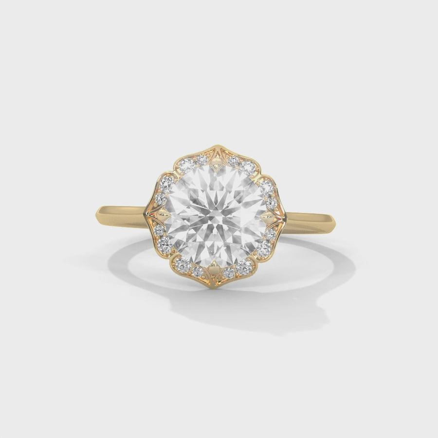 Solitaire Ring With 16 Diamonds-Cat0119