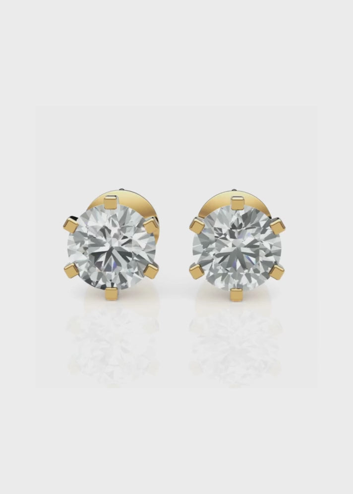 Round Solitaire Earrings