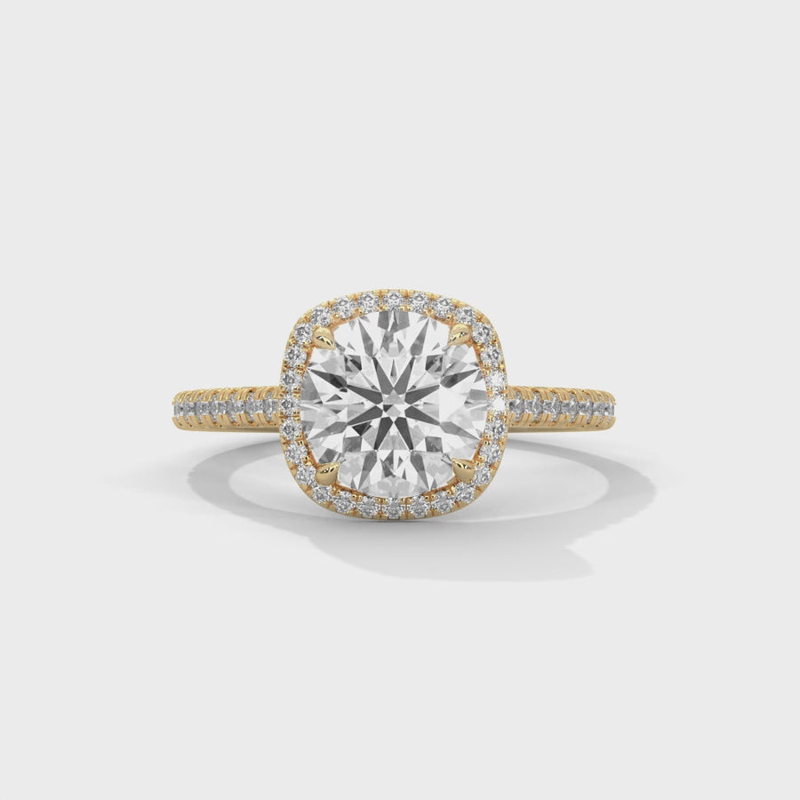 Round Solitaire Ring With 50 Diamonds-Cat0105