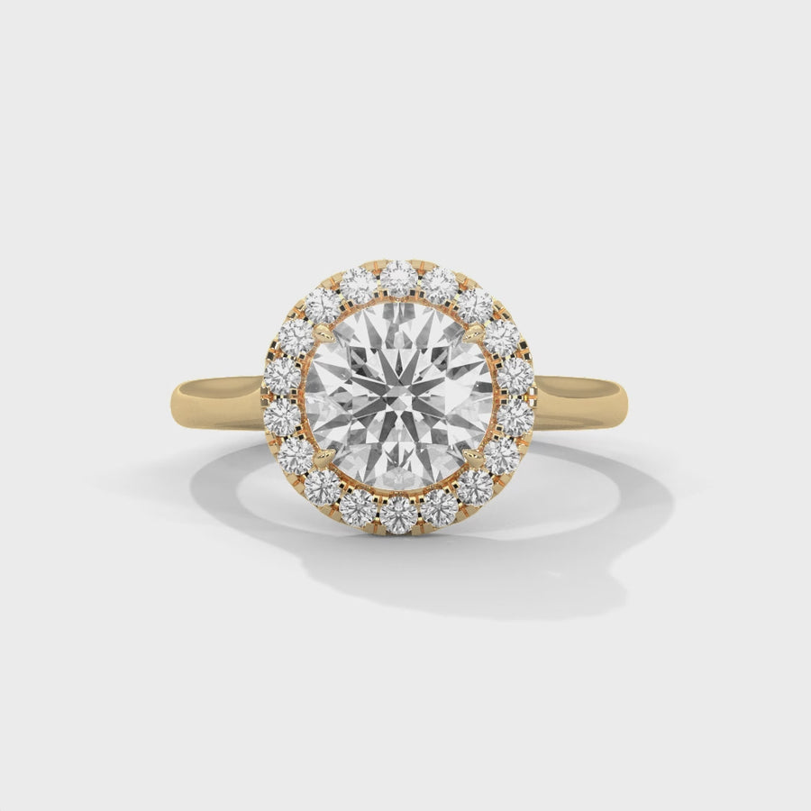 Solitaire Ring With 18 Diamonds-Cat0135