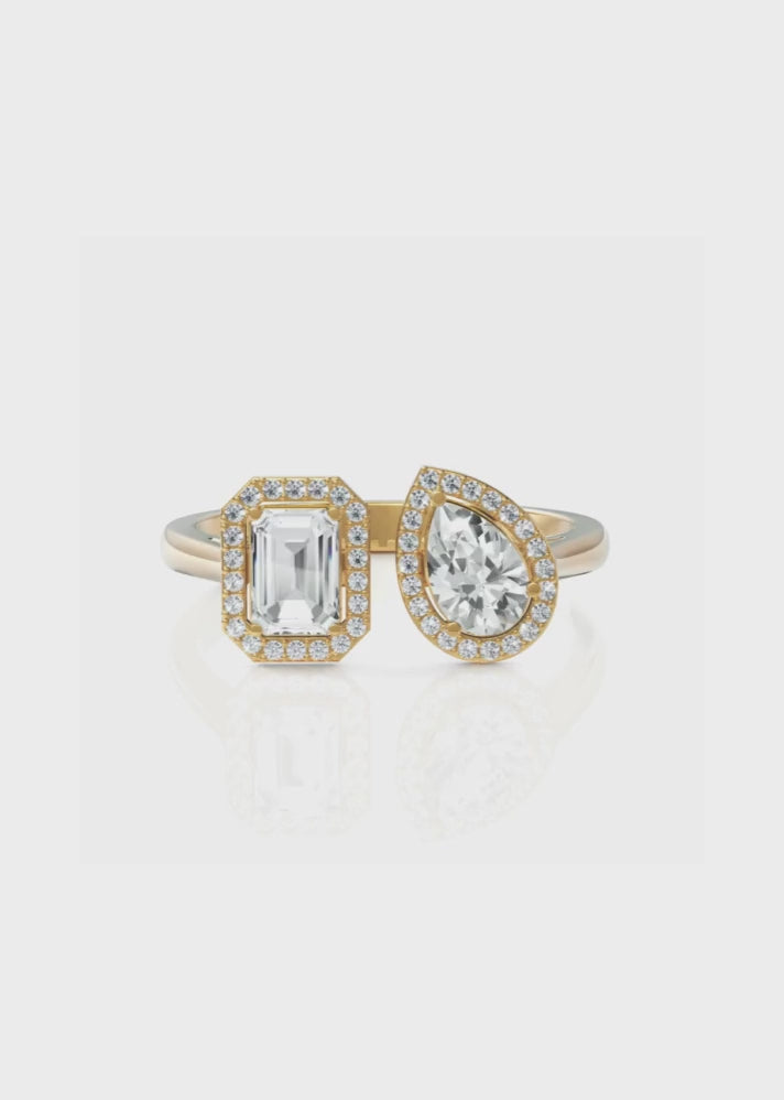 Pear And Emerald Cut Ring