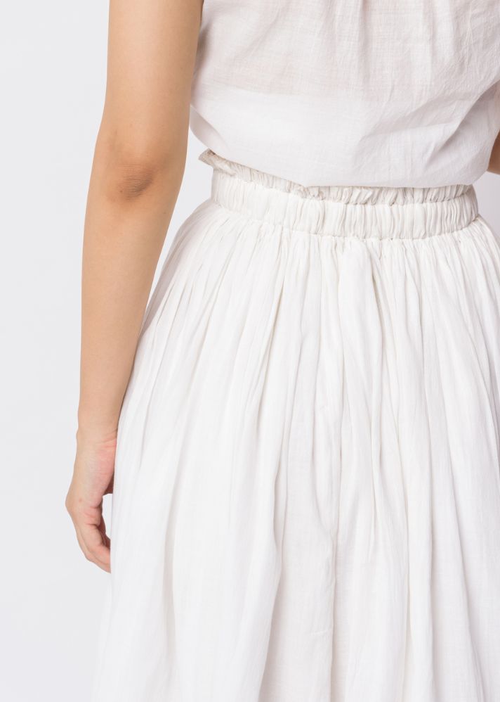 Pearl White Pull-On Skirt