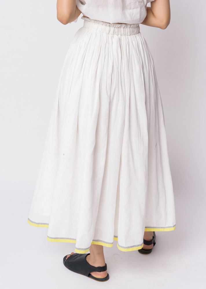 Pearl White Pull-On Skirt