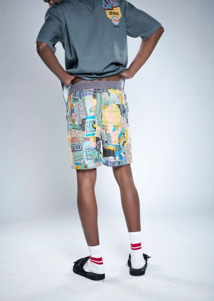 A Model Wearing Multicolor Lyocell Katran 2.0 Shorts, curated by Only Ethikal