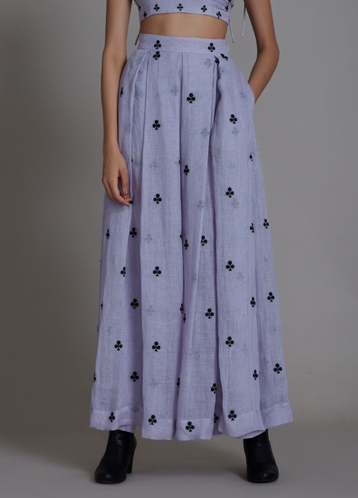 A Model Wearing Purple Linen Club Lehenga- Lavender, curated by Only Ethikal