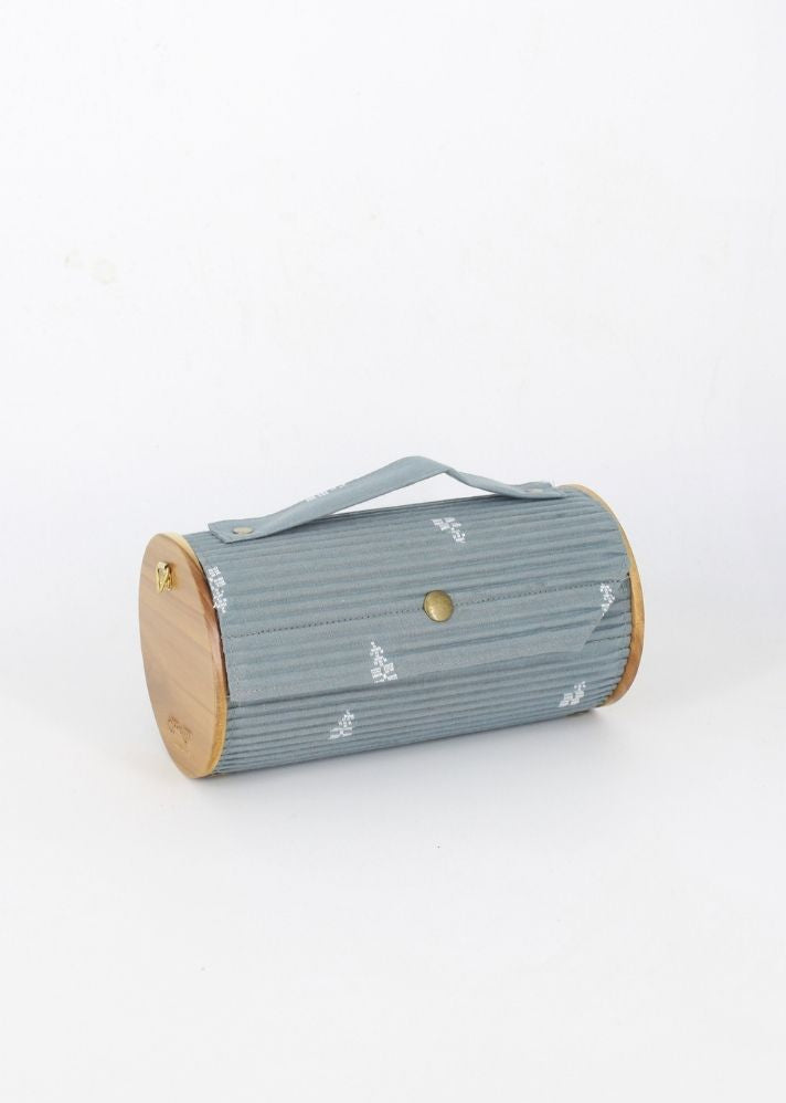 Product image of Grey Upcycled Cotton Ash Gray Round Clutch - Single Sleeve, curated by Only Ethikal