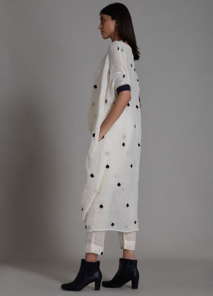 A Model Wearing White Linen Call Dress - Oatmeal, curated by Only Ethikal