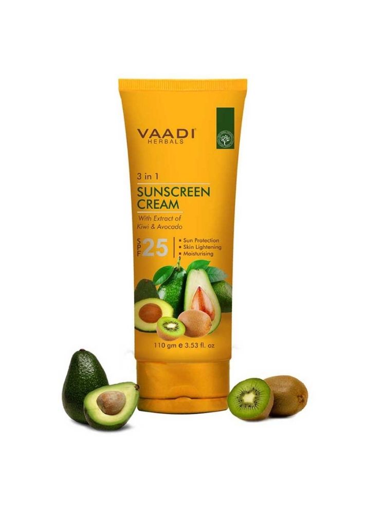 Product image of Vaadi Organics Organic Sunscreen Cream SPF 25 with Kiwi & Avocado Extract, curated by Only Ethikal