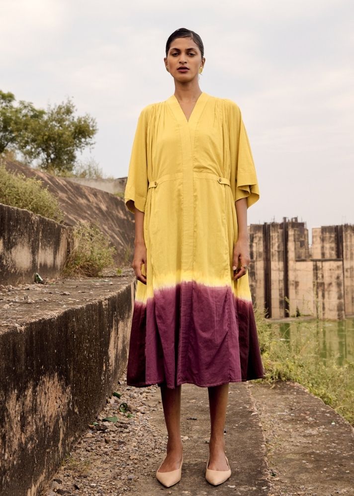 A Model Wearing Multicolor Pure Cotton Honeycreeper Dress, curated by Only Ethikal