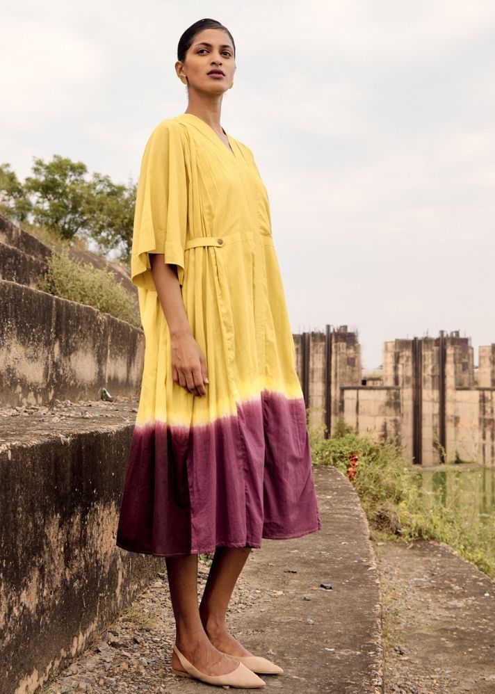 A Model Wearing Multicolor Pure Cotton Blue Herring Co-Ord Set, curated by Only Ethikal