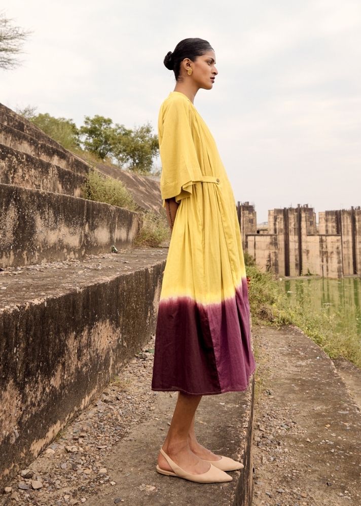 A Model Wearing White Pure Cotton Pomarine Dress, curated by Only Ethikal