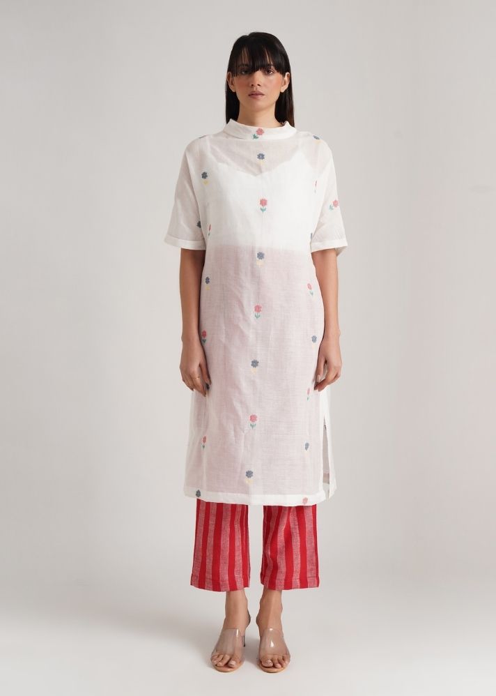 A Model Wearing Multicolor Pure Cotton Evana, curated by Only Ethikal