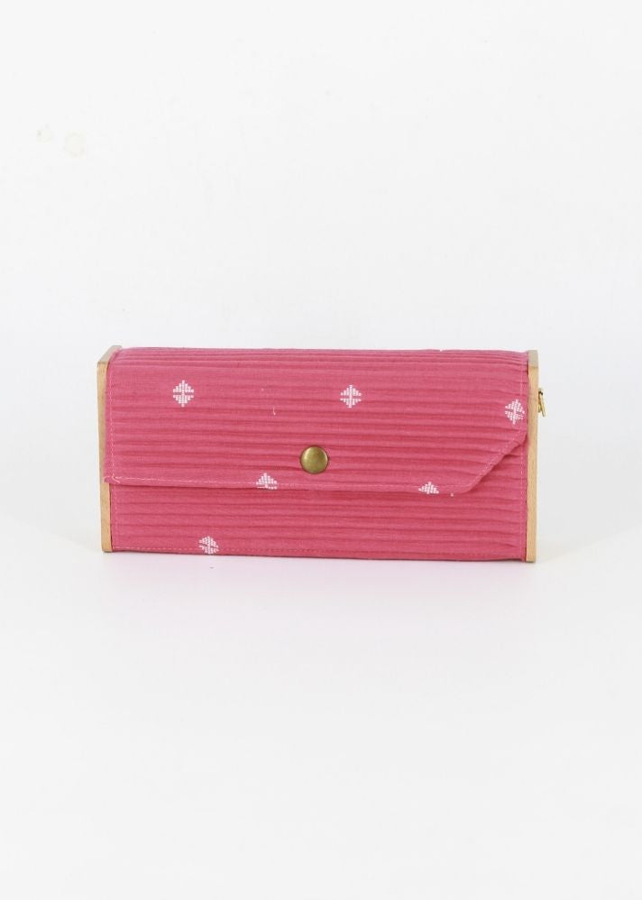 Product image of Pink Upcycled Cotton Mauve Mini Clutch - Single Sleeve, curated by Only Ethikal