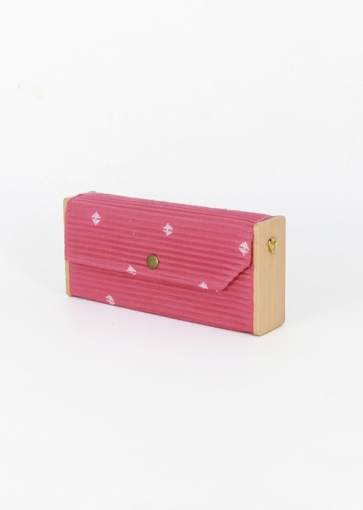 Product image of Pink Upcycled Cotton Mauve Mini Clutch - Single Sleeve, curated by Only Ethikal