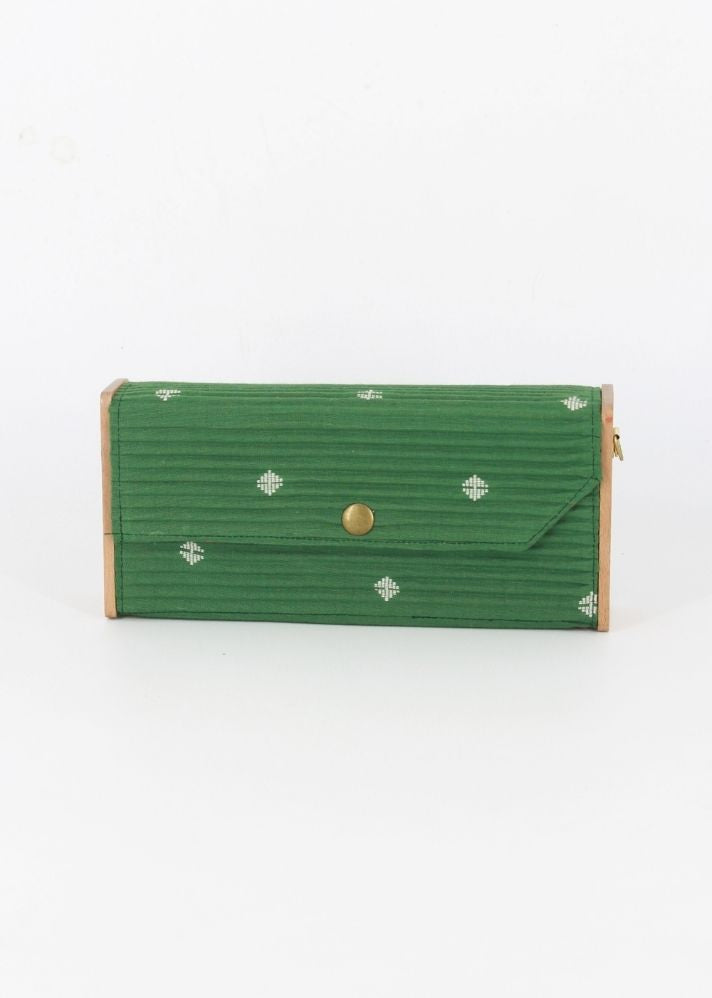 Product image of Green Upcycled Cotton Fern Mini Clutch - Single Sleeve, curated by Only Ethikal