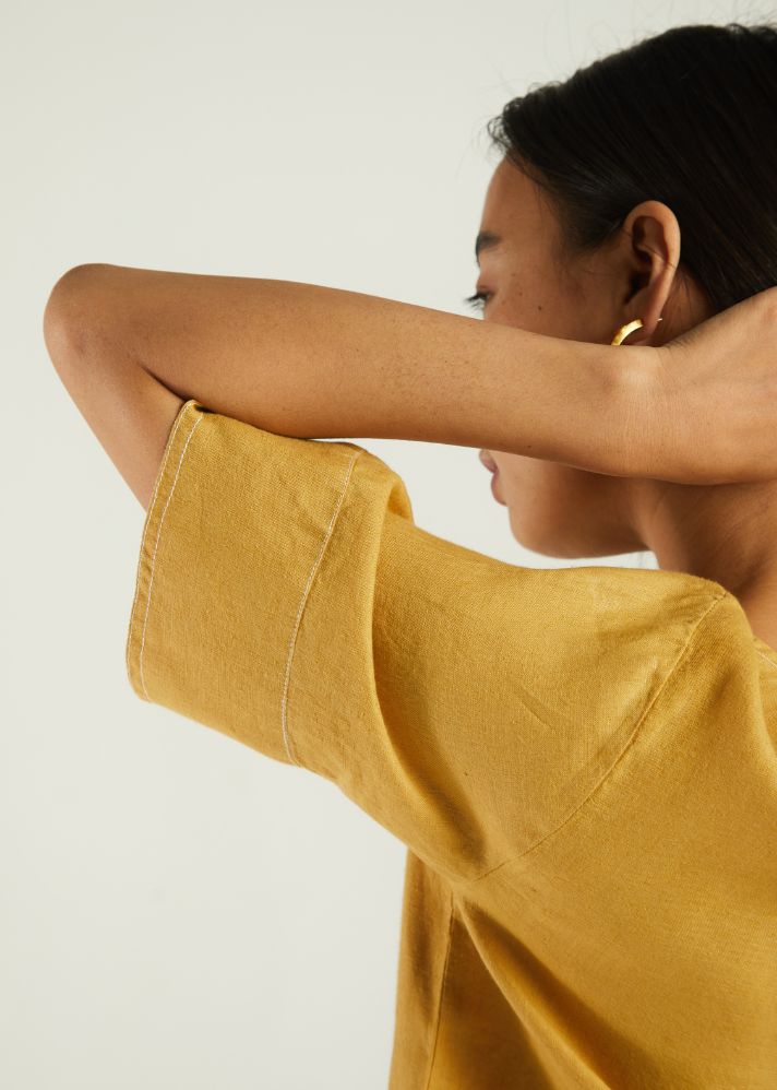 Your Summer Muse Yellow Boxy Crop Top
