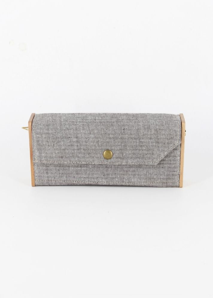 Product image of Grey Upcycled Cotton Cadet Mini Clutch - Single Sleeve, curated by Only Ethikal