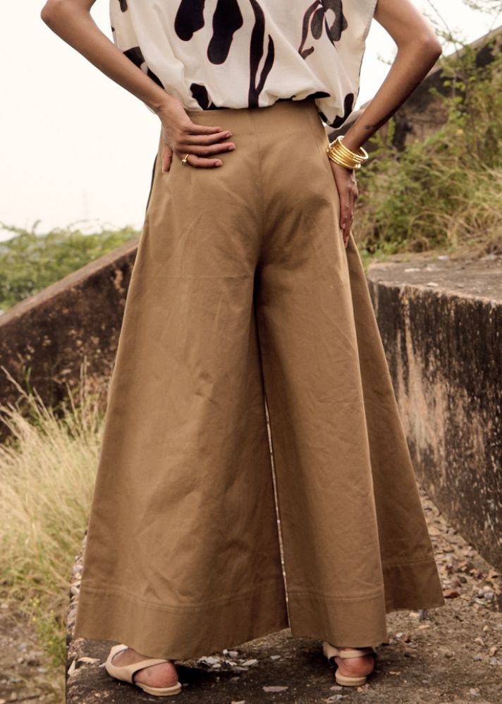 A Model Wearing Beige Pure Cotton Remi Trouser, curated by Only Ethikal