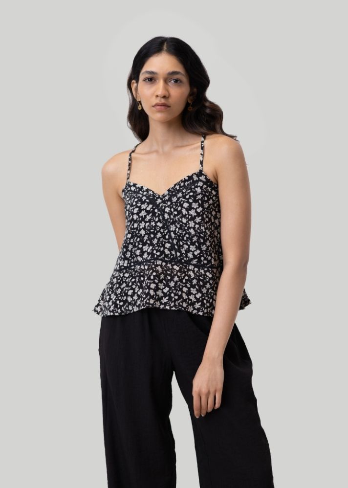 A Model V neck Camisole with Lace(Blue), curated by Only Ethikal