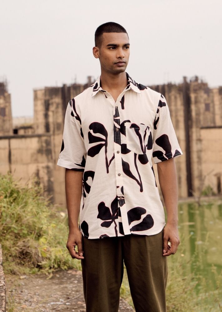 A Model Wearing Multicolor Pure Cotton Cardinal Shirt, curated by Only Ethikal