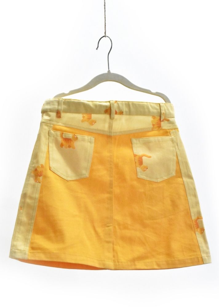 Kitty Kat' Yellow A-Line Skirt - onlyethikal