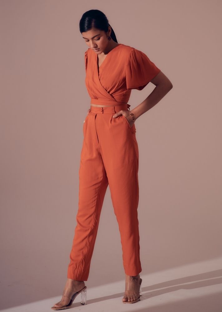 Caribbean Co-Ord Set Sunset Orange