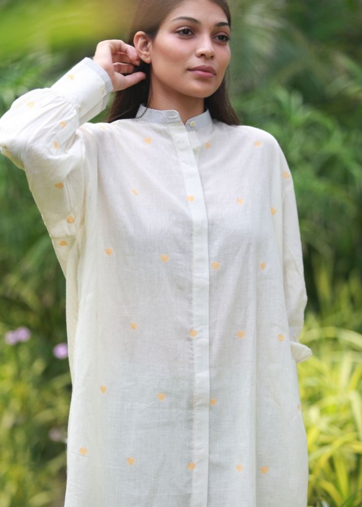Over Sized Jamdani Shirt - onlyethikal