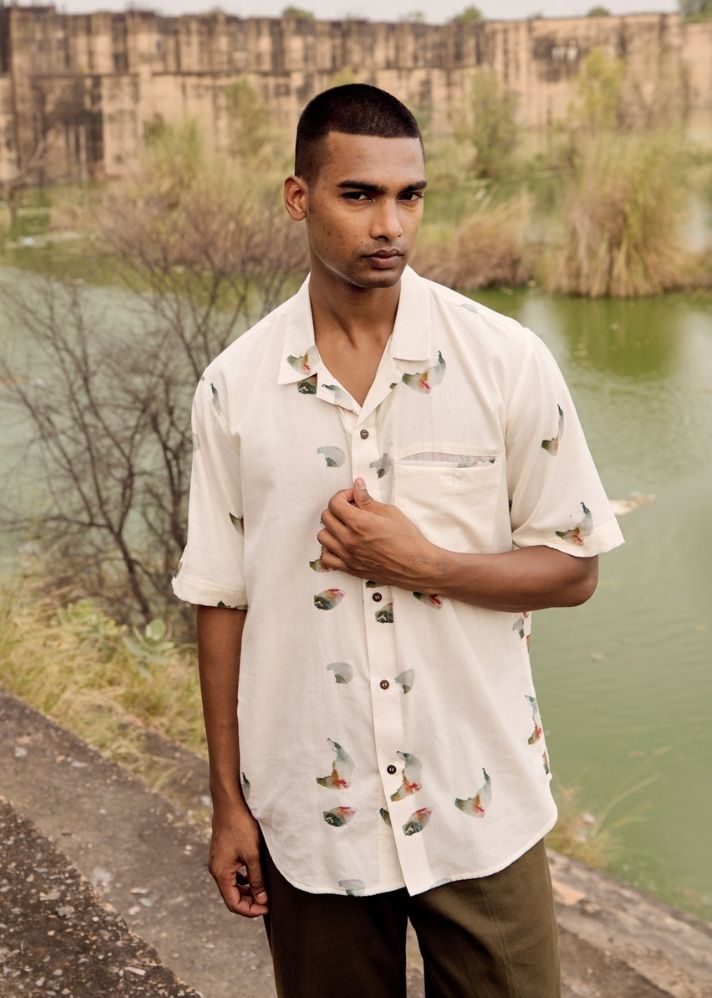 A Model Wearing Multicolor Pure Cotton Jay Shirt, curated by Only Ethikal