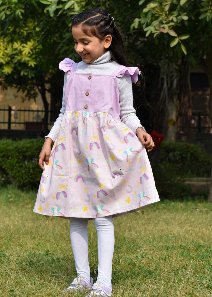 In the Sky' Lavender Frilly Frock - onlyethikal