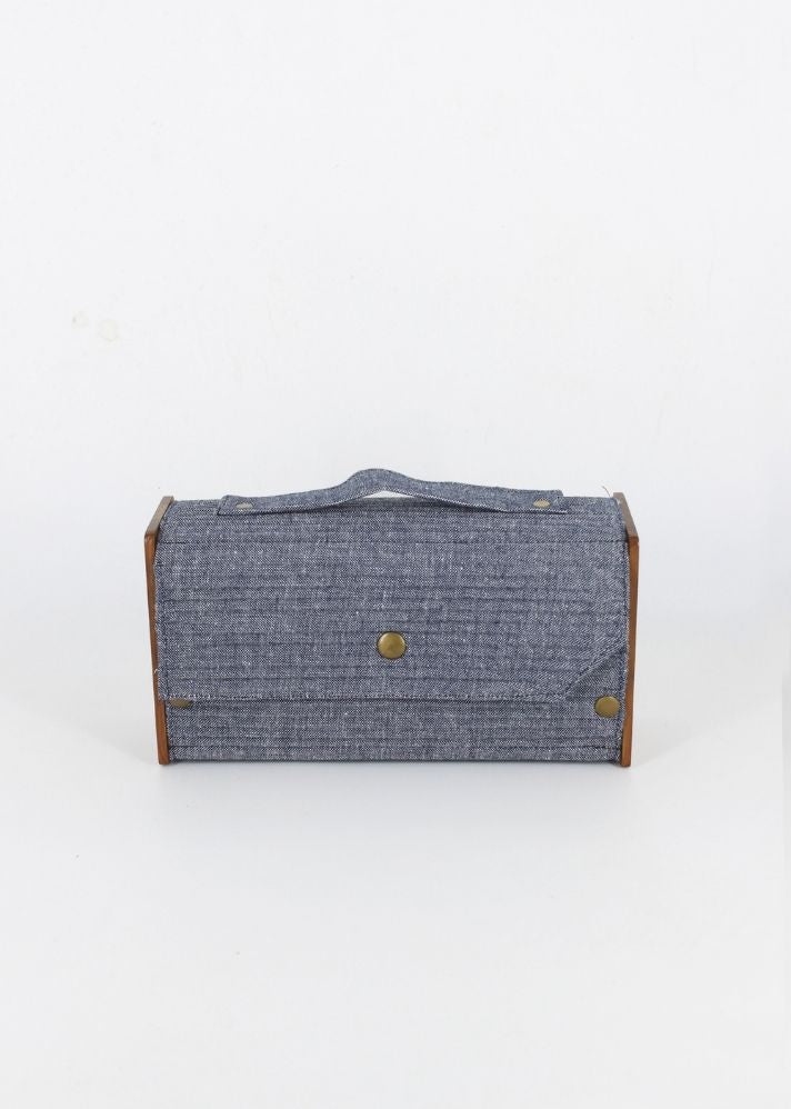 Product image of Grey Upcycled Cotton Slate Box Clutch - Single Sleeve, curated by Only Ethikal
