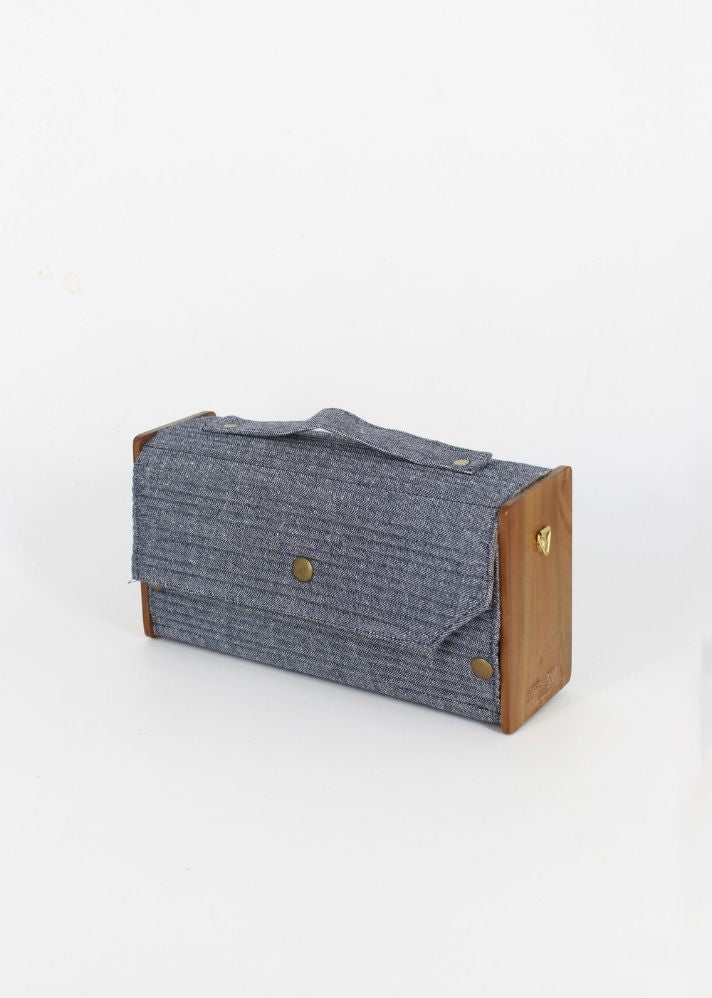 Product image of Grey Upcycled Cotton Slate Box Clutch - Single Sleeve, curated by Only Ethikal