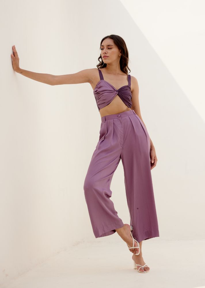 A Model Wearing Purple Lyocell Lavender Fern Co-Ord Set, curated by Only Ethikal