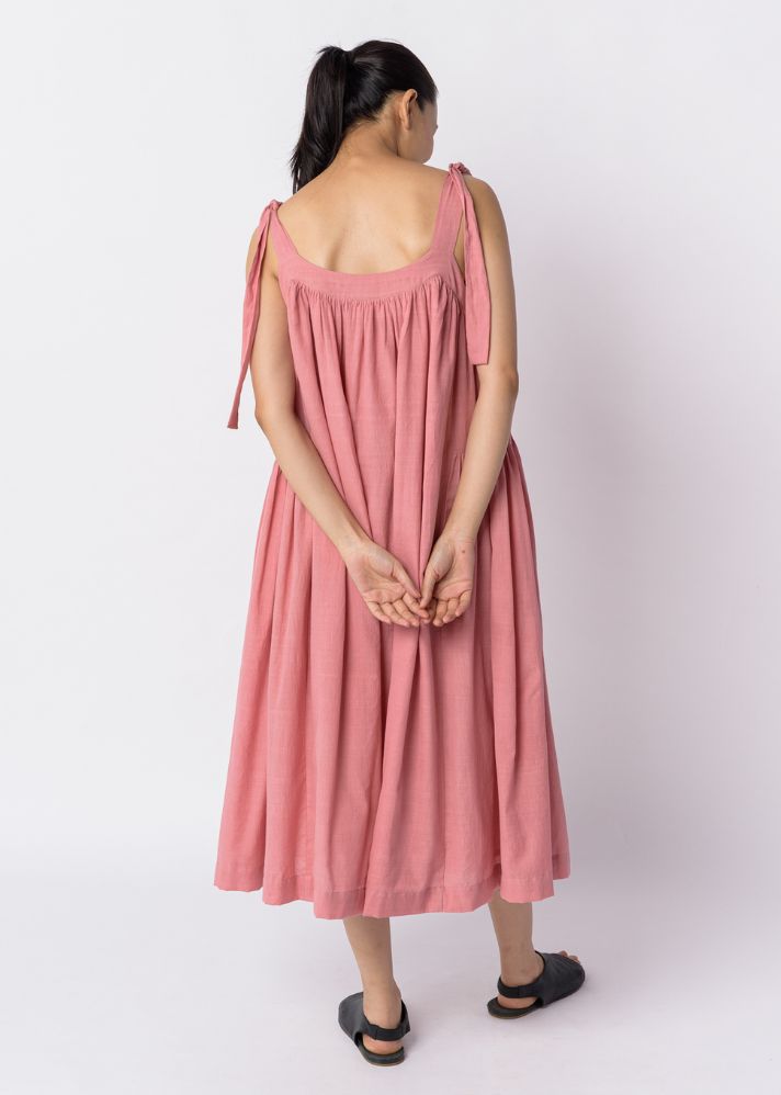 Candy Pink Tie-Up Dress