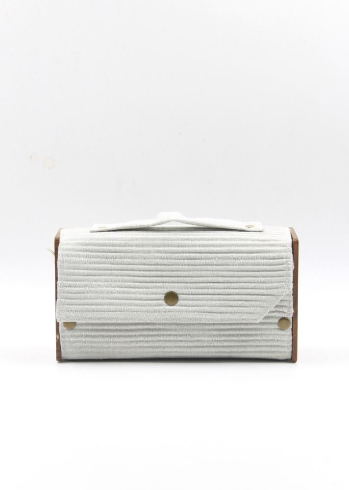 Product image of White Upcycled Cotton Fog Box Clutch - Single Sleeve, curated by Only Ethikal