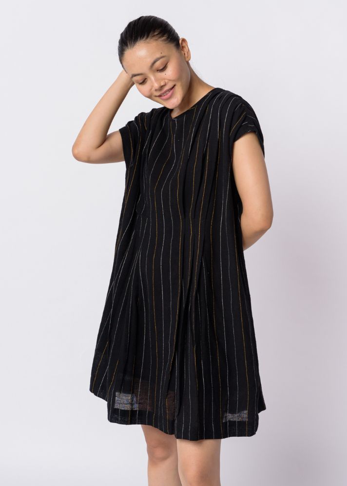 Chalk Striped Black Dress