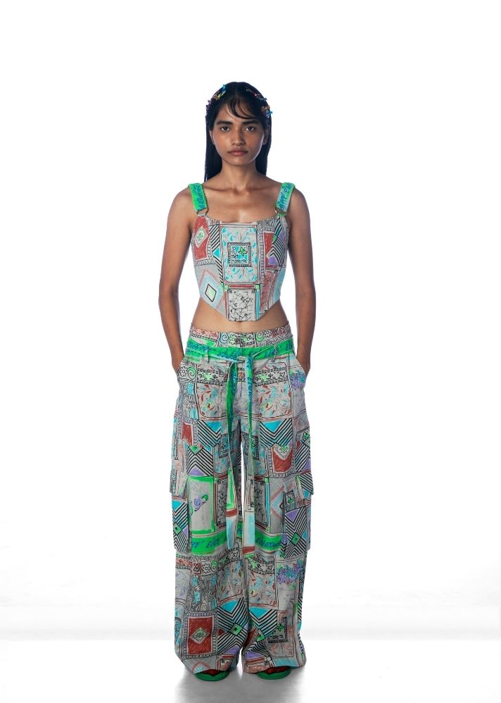 A Model Wearing Multicolor Lyocell Titlitile Trouser, curated by Only Ethikal