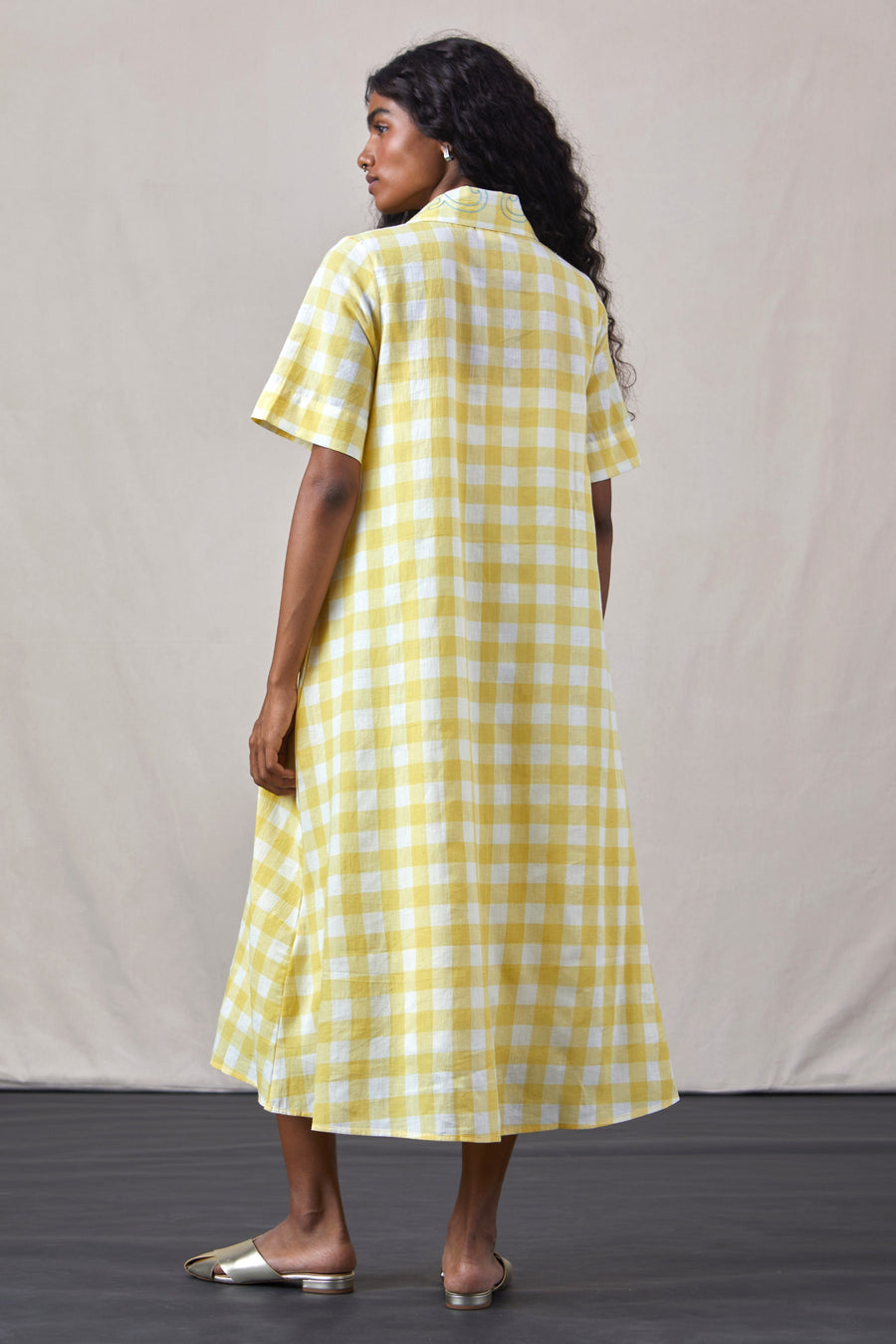 A Model Wearing Multicolor Handwoven Cotton Navvi - Dress, curated by Only Ethikal