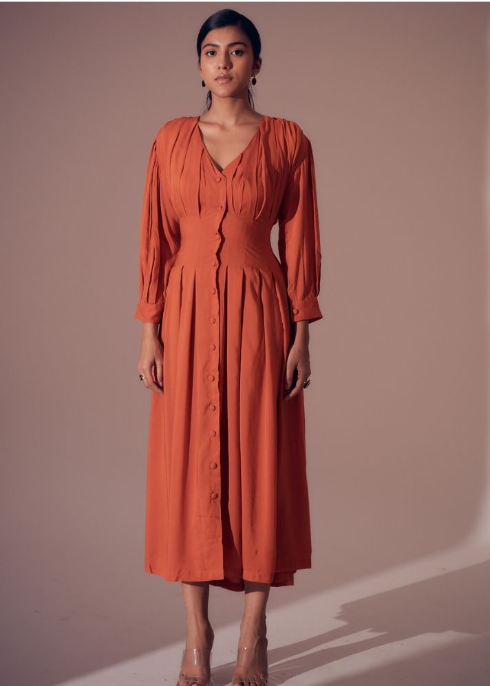 Georgia Dress- Sunset Orange