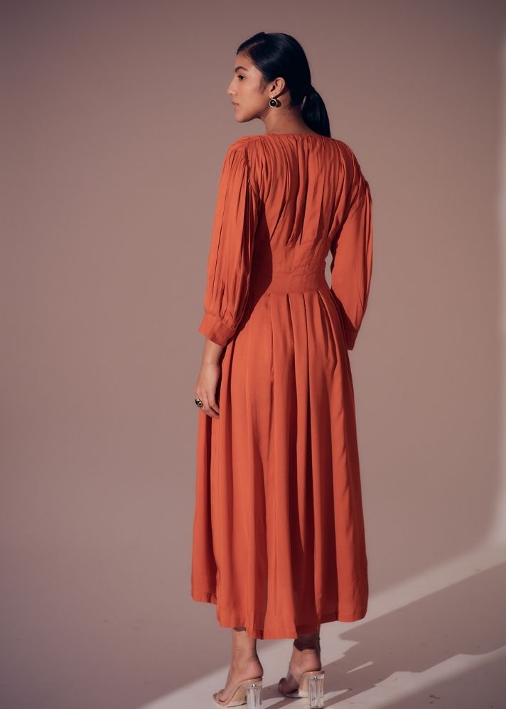 Georgia Dress- Sunset Orange