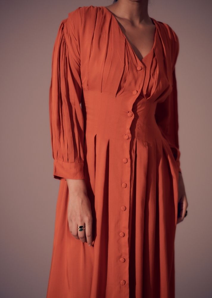 Georgia Dress- Sunset Orange