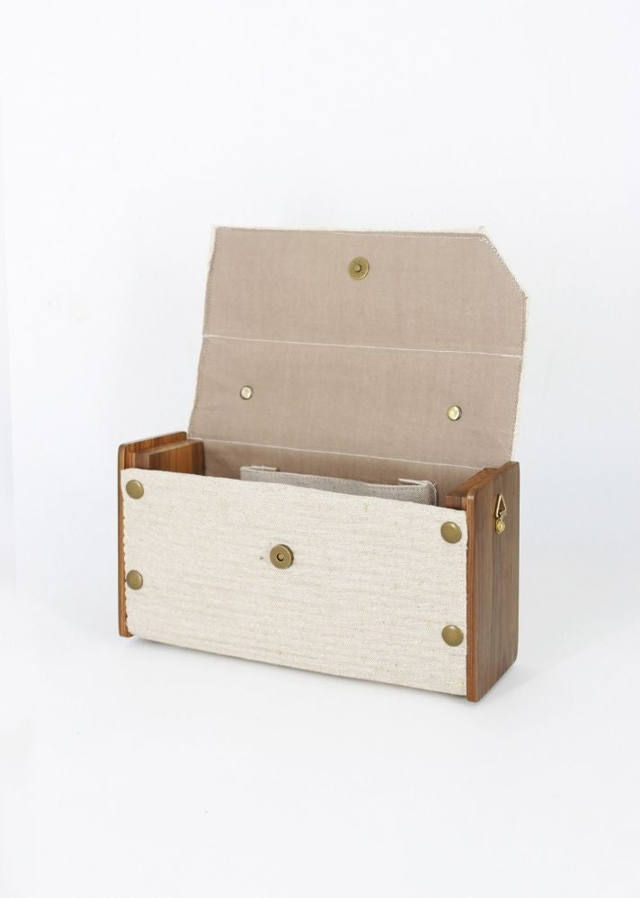 Product image of White Upcycled Cotton Oat Box Clutch - Single Sleeve, curated by Only Ethikal