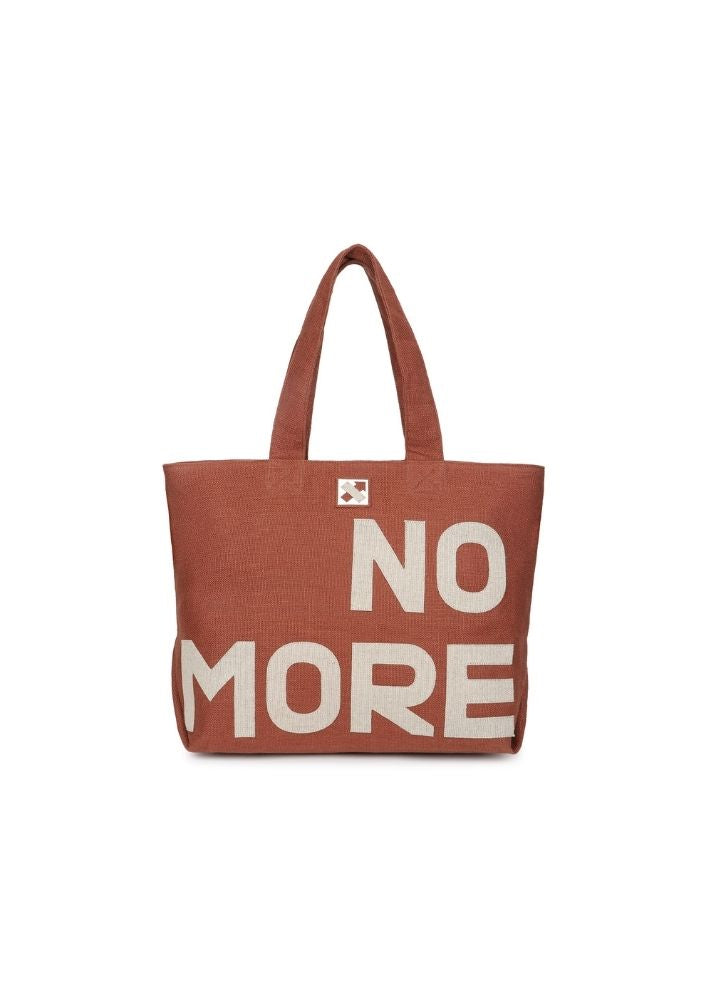 Product image of Orange Upcycled Cotton No More Statement Tote Bag- 219.10, curated by Only Ethikal